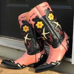 THE OLD GRINGO Rare Vintage Pink Golondrina Boots Size 7.5